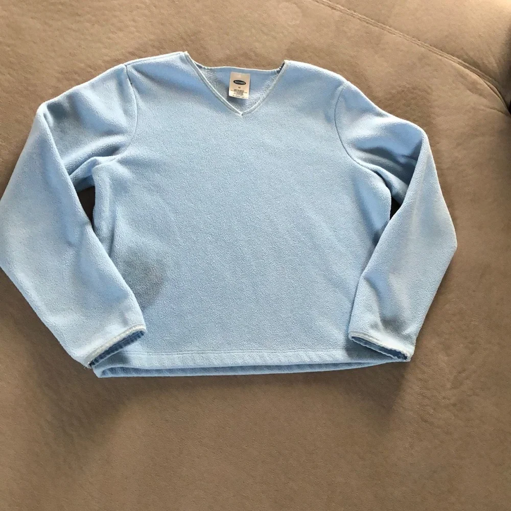 Old Navy Fleece Girls Size 10 Light‎ Blue V Neck